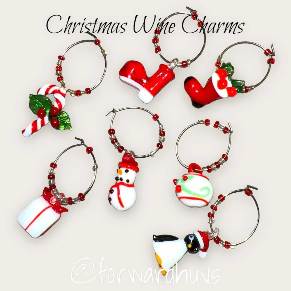 Christmas Themed Wine Glass Charms (7)
